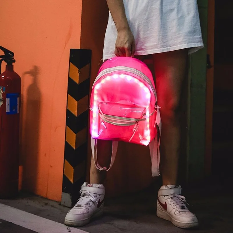Новая модная женская прозрачная пляжная сумка из ПВХ, индивидуальный светлый рюкзак, креативный милый студенческий рюкзак