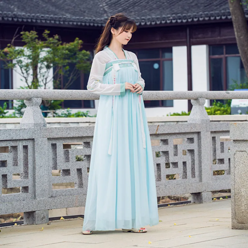 Hanfu старинный китайский костюм для женщин Элегантный современный Hanfu традиционная китайская одежда народный костюм для танцев DQL1698