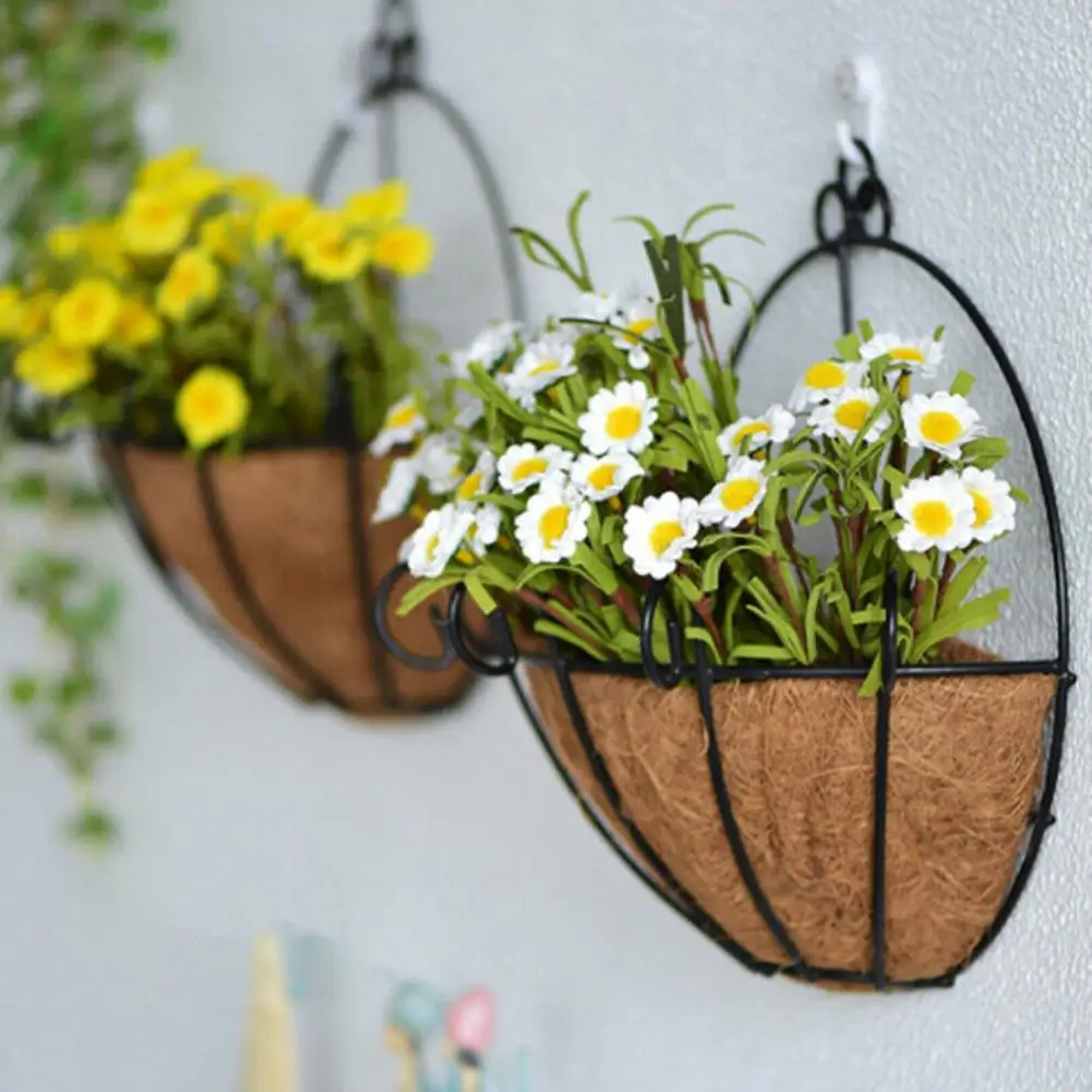 Cestas colgantes de mimbre para colgar plantas, cesta de flores, soporte para maceta, colgante pared para el hogar, de jardín - AliExpress