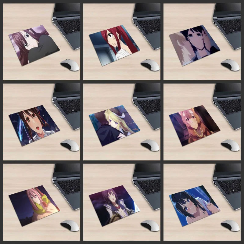 

XGZ Square Rubber Mouse Pad Popular Anime Cute Girl Printing PC Table Desk Mat Love Friendship Cartoon Non-slip Universal