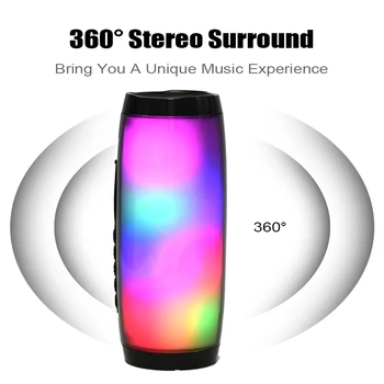 

TG157 LED Flashing Light Bluetooth Speaker Portable With Rope Outdoor Loundspeaker 1200 mAh Fabric Waterproof Subwoofer FM Radio