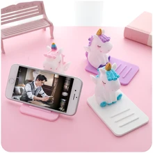Support pour téléphone universel dessin animé mignon licorne support de téléphone portable support tablettes support de bureau pour pour iPhone iPad Samsung Huawei(China)