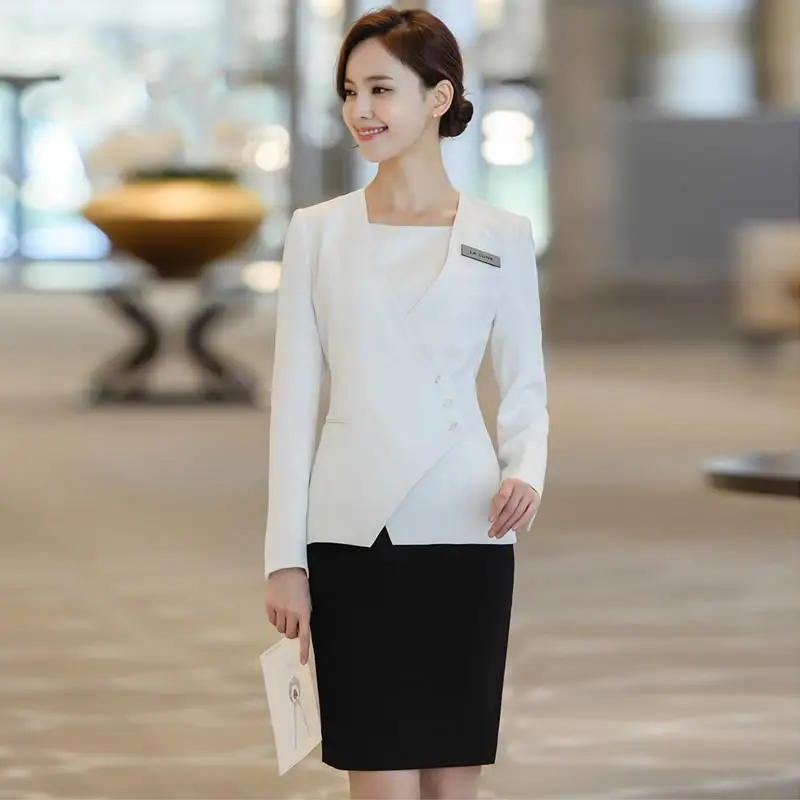 Autumn New Korean Suit Suit Women's Company Front Platform Suit Professional Suit Women's Suit Long Sleeve Slim Fit - Цвет: Черный