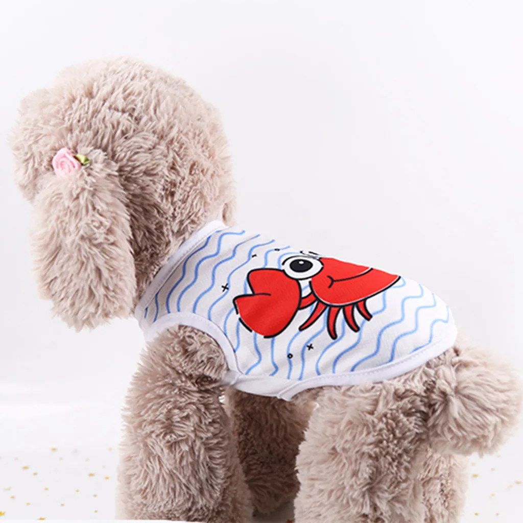Vest Summer Clothes for Dogs Pet Summer Clothes Skirt Printing Cute Pet Puppy Vest Clothing Shirt Pet Product#0809
