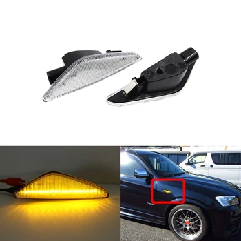 

DOT SAE E4 Approved Front Amber Led Side Marker Lights Turn Signal For BMW E70 E71 E72 X5 X6 F25 X3 2007-2012 Clear Smoke