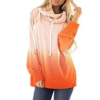

Fashion Autumn and Winter Ladies Casual Comfortable Soft Simple Pure Gradient Color Long Sleeve Hoodies Sweatshirts толстовка