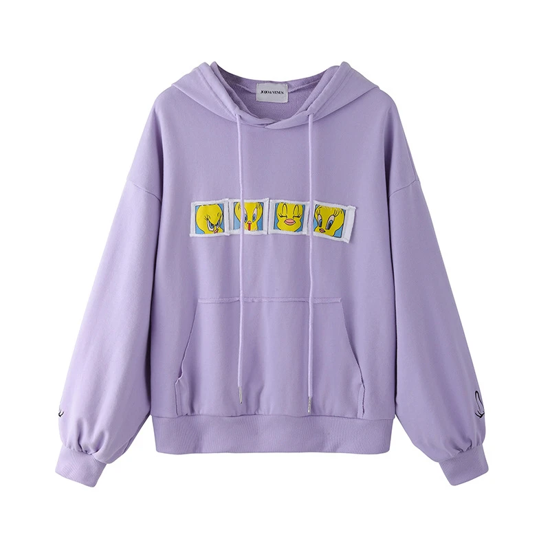 Merry Pretty, женские толстовки с капюшоном с вышитой уткой из мультфильма, толстовки, Зимние толстовки с длинным рукавом, Harajuku Basic Hoodod, пуловеры для девочек