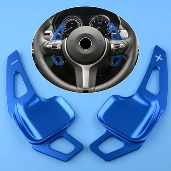 

DWCX 2pcs Blue Steering Wheel Shift Paddle Shifter Extension Cover Styling Fit For BMW 1 2 3 4 5 6 7 Series X1 X2 X4 X5 X6 i8