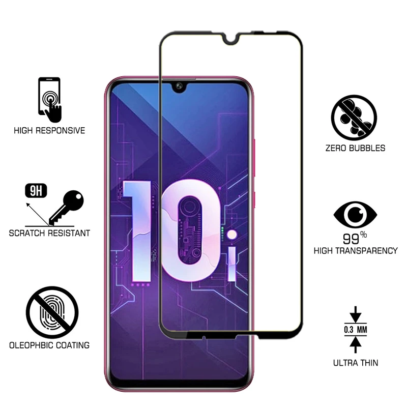 2-в-1 защитный Стекло для huawei Honor 10i Камера Экран протектор на Honer честь 10i HRY-LX1T закаленное Стекло 6,21 дюймов