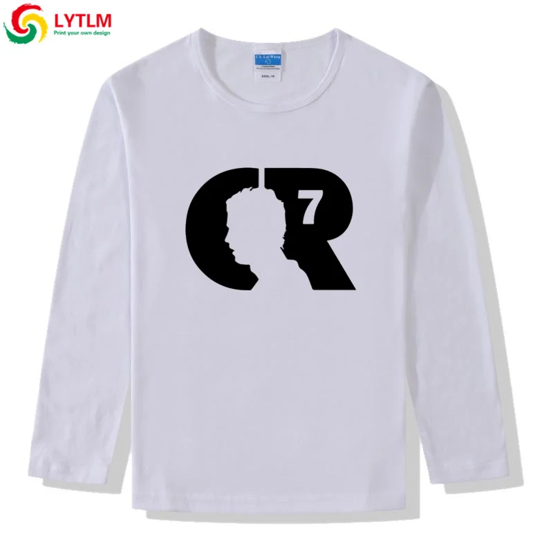 LYTLM Cristiano Ronaldo/Одежда для мальчиков Осенняя футболка с длинными рукавами Детская рубашка для мальчиков CR7 брендовые хлопковые топы для мальчиков, Roupa Menina, зима - Цвет: CX LYCRA White