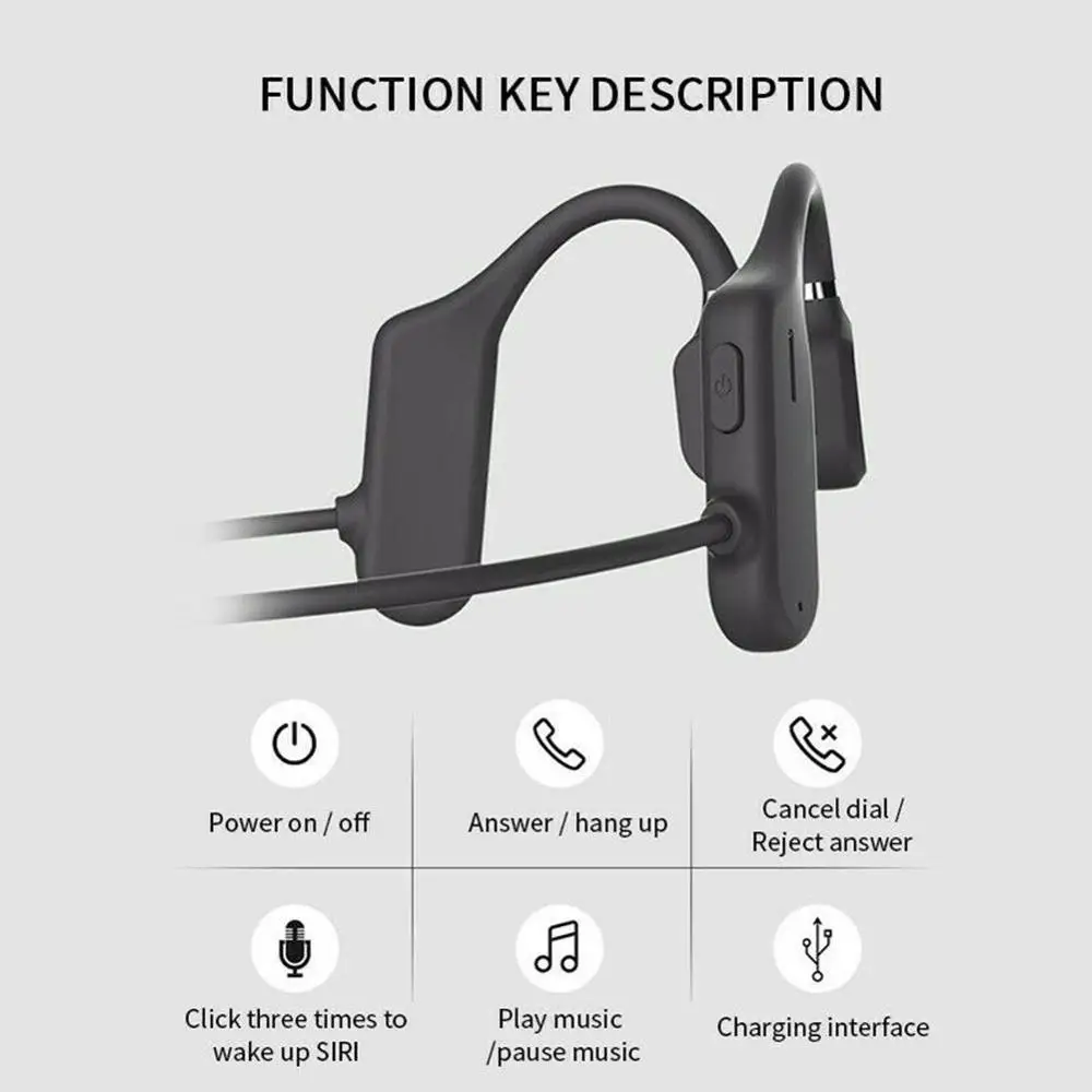Bone Conduction Headphones Bluetooth 5 0 Wireless Not Waterproof In Ear Lightweight IPX6 Earphones Sport Hook Headset Ear Z8D1