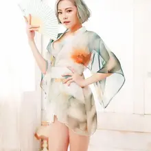 Сексуальное нижнее белье женские японские кимоно кардиган японский стиль цветочный принт пижамы в стиле ретро халат сексуальная одежда для женщин