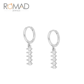 

Romad Ins Style Geometric Inlaid Zircon Earrings S925 Sterling Silver Earrings Simple Ear Jewelry For Women