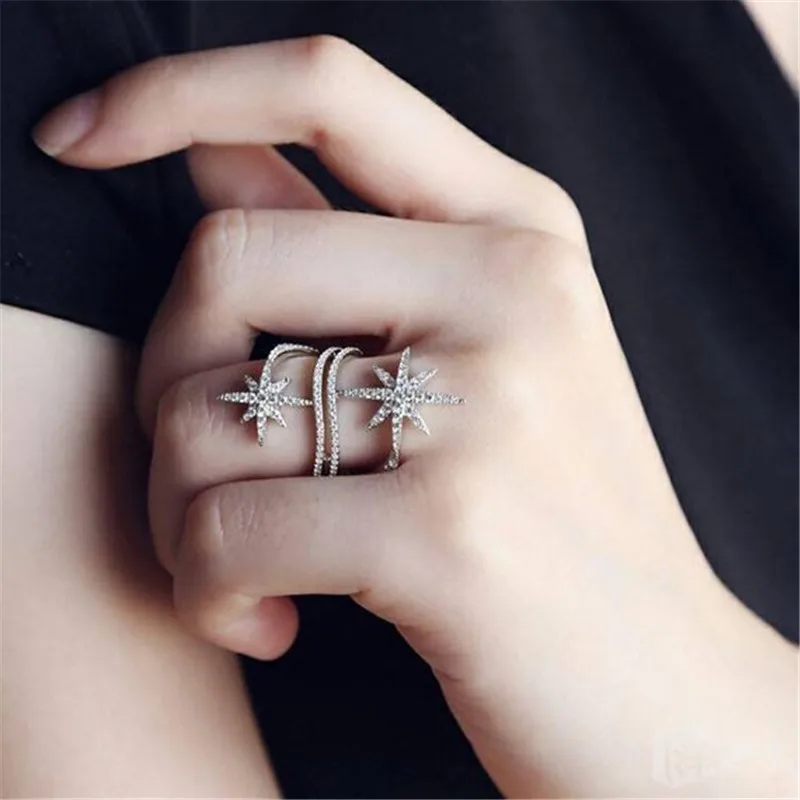 Кольцо choucong Ramantic Star Promise Женское кольцо из белого золота с микро покрытием AAAAA