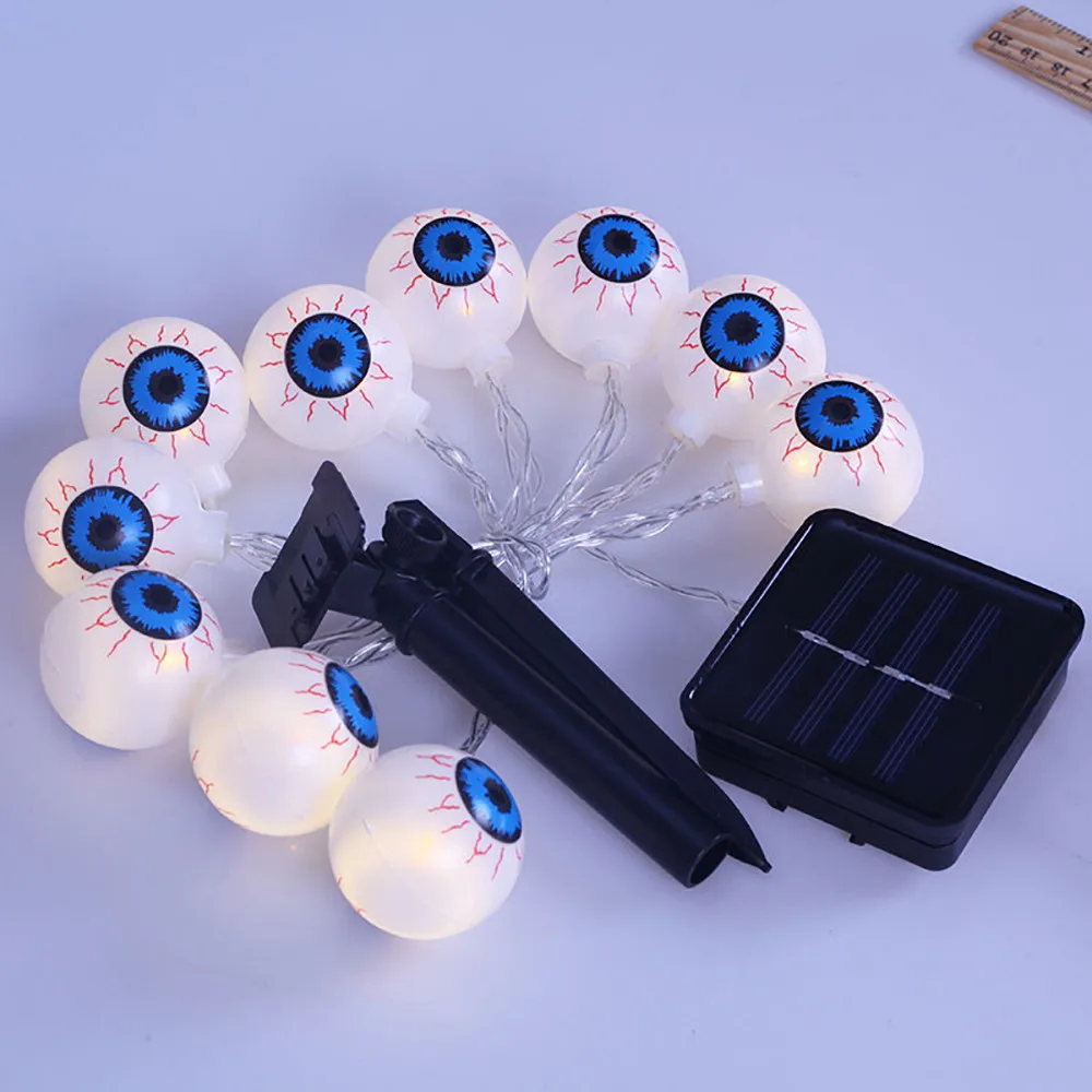 

16Ft Halloween Solar Eyeball Light Halloween Decoration Lights With 20 LED Beads guirlande lumineuse led