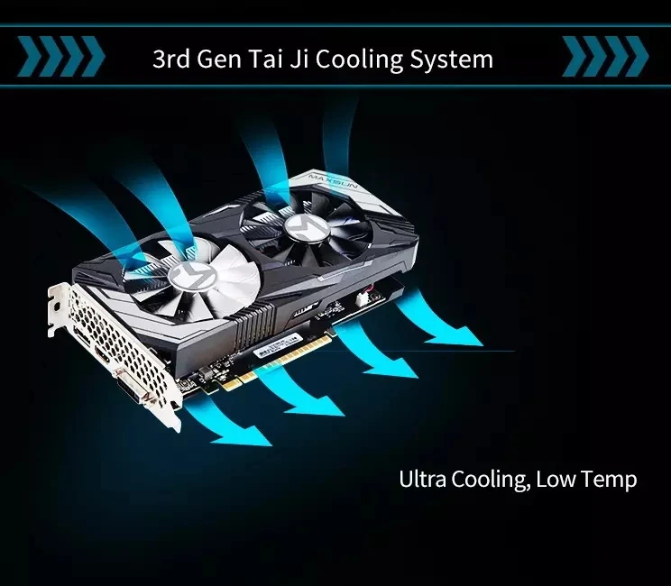 graphics card for desktop MAXSUN GTX 1650 Super Terminator 4GB DDR6 Graphic Card  GPU Video Gaming 12nm 128Bit For PC Computer Full New display card for pc