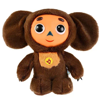

Soft toy "Cheburashka" with a plastic face, sound effects