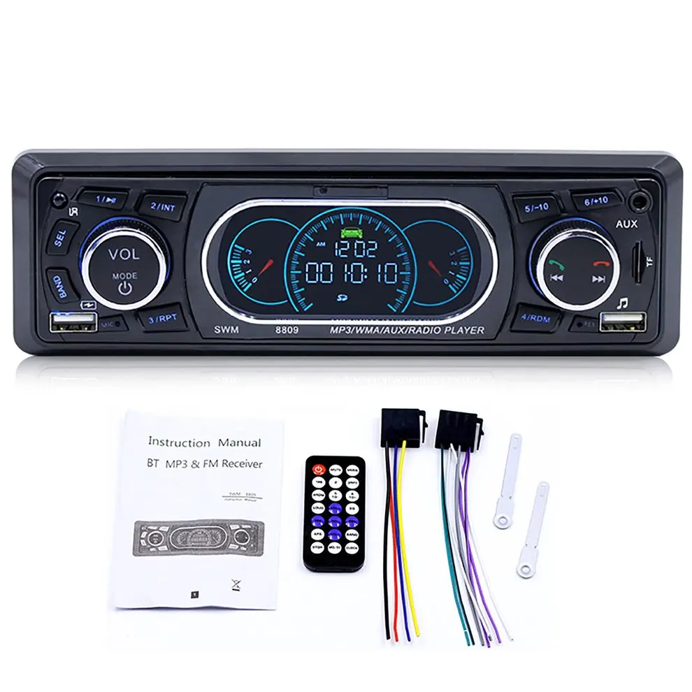 SWM-8809 универсальный автомобильный стерео аудио в тире FM MP3 радио плеер USB автомобильный аудио стерео плеер AUX-IN mp3-плеер