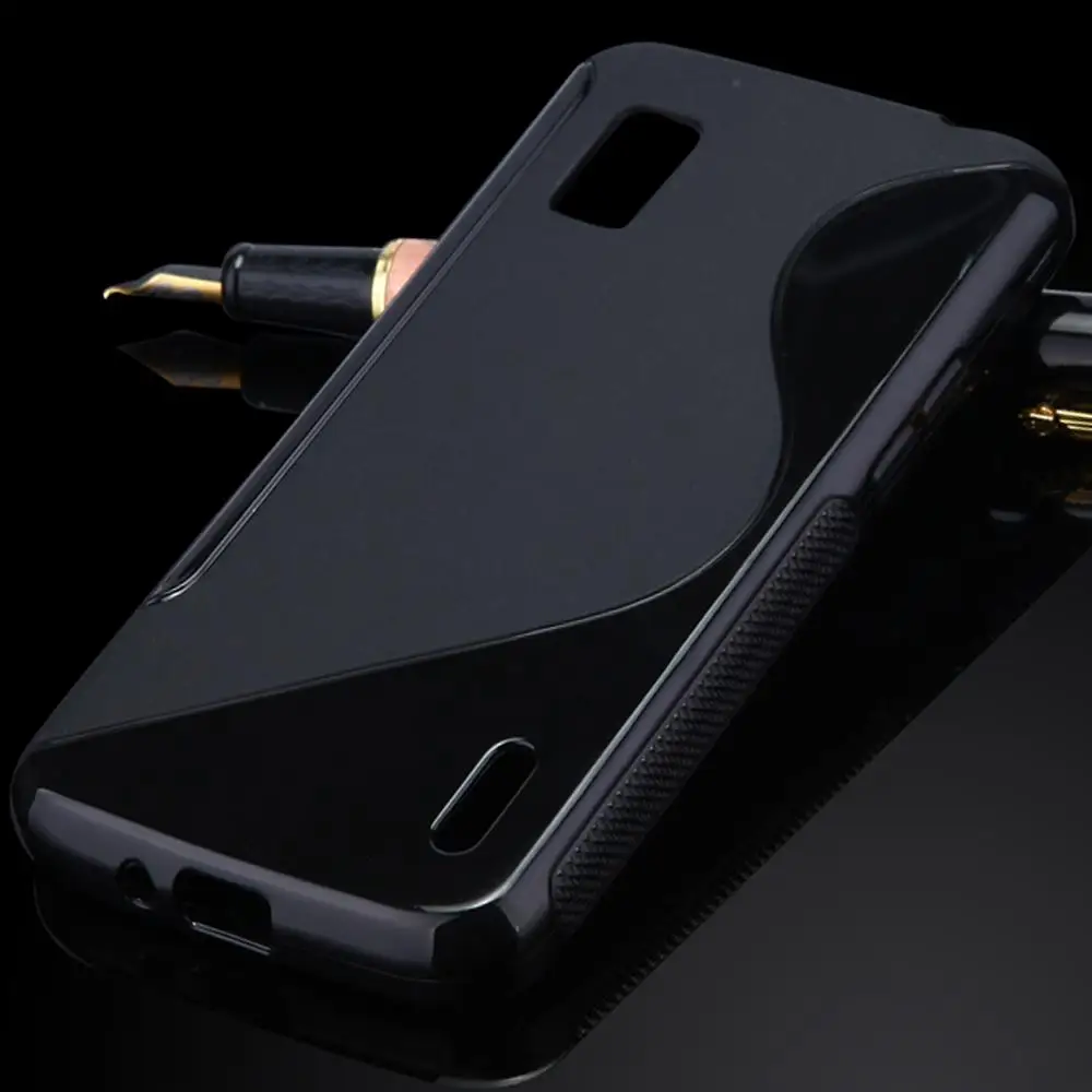 Тонкий мягкий чехол из ТПУ с защитой от скольжения S LINE для LG Google Nexus 4 E960 Мягкий
