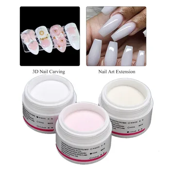 

Acrylic Powder Clear Pink White Nail Powder 3D Acrylic Nails Tips Extension Builder Polyer for Nail System Acrylic Powder Set