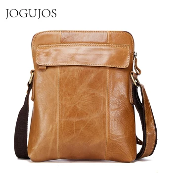 

JOGUJOS Vintage Men's Genuine Leather Messenger Bag Brand Casual Business Mens Bag Mens Handbag Men Chest bag Male Shoulder Bag