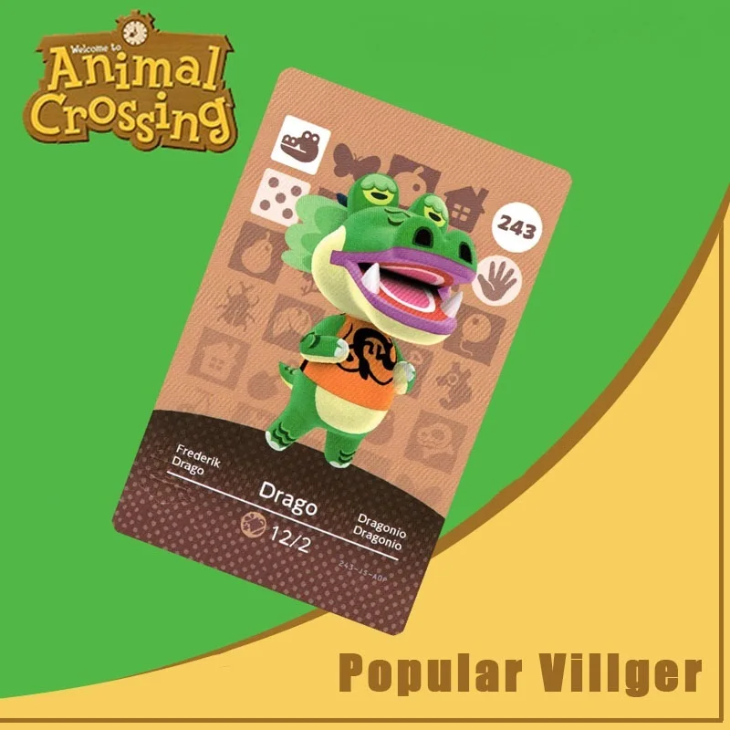

243 Drago Amiibo Card Animal Crossing Series Animal Crossing New Horizons Amiibo Card Work for Ns Switch Games Nfc Card