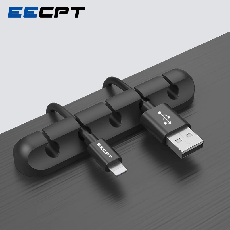 

EECPT Cable Organizer Management Silicone USB Cable Winder Clips Charger Cable Storage Holder for Wire Headphone Earphone Mouse