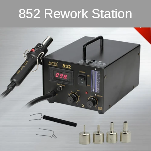 

AOYUE 852, лучшая паяльная станция горячего воздуха 852, паяльная станция SMD с цифровым дисплеем, пистолет горячего воздуха с регулируемой температурой