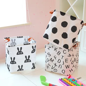 

Folding cloth art receive box sundry toy receive a case without cover with the whole basket handle books