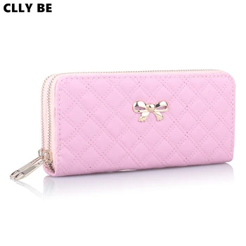 

Ladies Cute Bowknot Women Long Wallet Portable Clutch Bag New Female Large Capacity Purse Phone Card Holder Bag Wallet