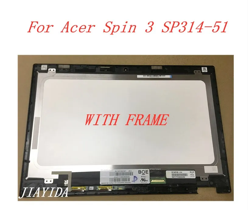 Для acer Spin 3 SP314-51 ноутбук сенсорный дигитайзер ЖК-экран дисплей в сборе с рамкой класс А++ протестирован