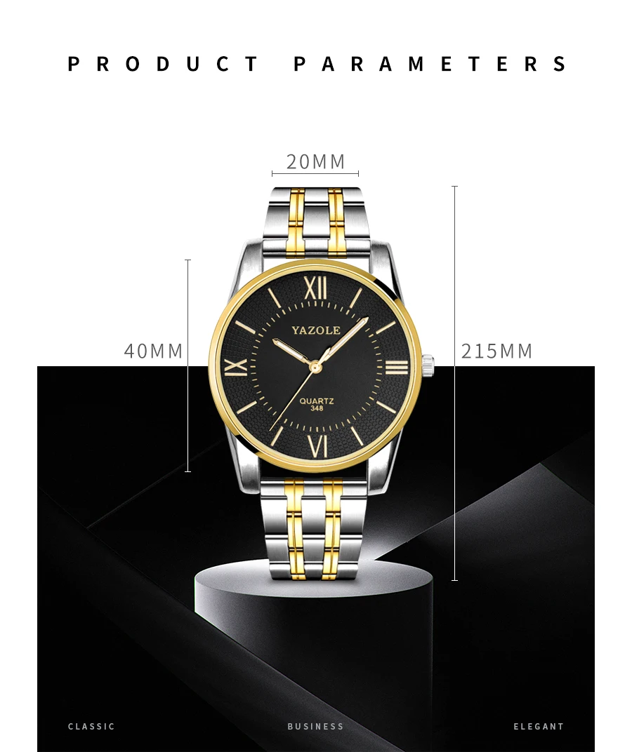 Роскошные мужские часы лучший бренд YAZOLE мужские деловые часы Мужские кварцевые наручные часы золотые водонепроницаемые часы из нержавеющей стали reloj hombre