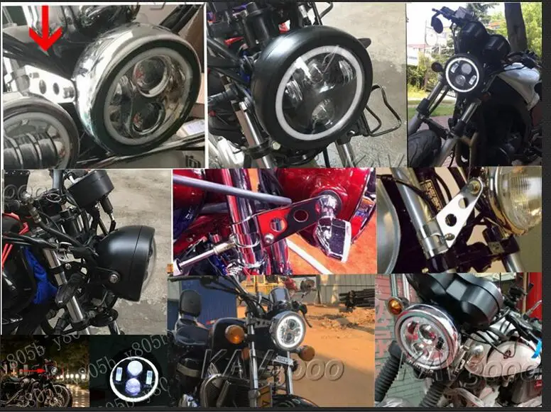 6," светодиодный фар+ крепление для Kawasaki Vulcan классический VN 400 VN500 VN800 VN 900 1200 1500 1600 2000 измельчитель крейсера