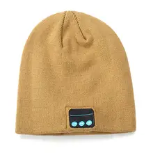 Унисекс Bluetooth беспроводная гарнитура музыкальное бини вязаная шапка 180ма литиевая батарея с динамиками геометрические и микрофон