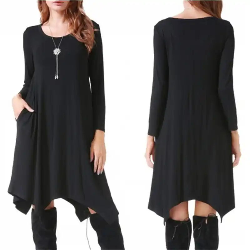 womens black dress with pockets