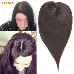 Hand Tied Soft Silk Base Human Hair Overlay 13x15cm Brazilian Virgin Hair Clips In Hair Toupee With 1cm PU Around For Thin Hair