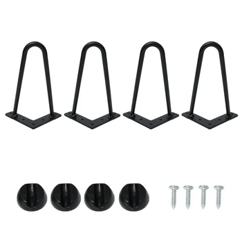 

Simple Table Bracket Solid Reinforced Metal Table Leg Set U-shaped Simple Style Table Legs(Black)