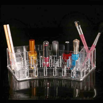 

Transparent Multi Grids Acrylic Makeup Organizer Lipstick Holder Display Rack Case Cosmetic Nail Polish Make Up Organiser Tool
