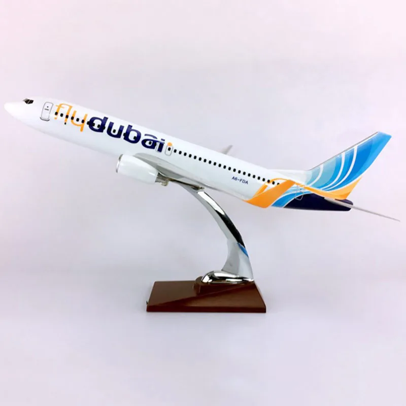 

48CM B737-800 Airlines Aviation Model FLY DUBAI Boeing Toys Aircraft Metal Alloy Plane Airliner Collect Display F Airplane Stand