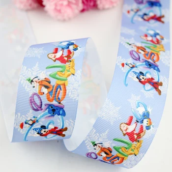 

Cartoon duck printed grosgrain ribbon 9-75mm DIY handmade materials christmas wedding gift wrap tape ribbons