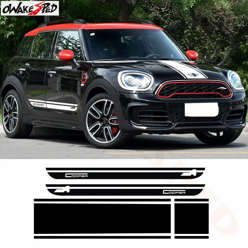 

Car Sticker Hood Tail Engine Side Stripes Skirt Body Decal Kit Auto Sticker For BMW Mini Cooper All4 Countryman F60 2017-Present