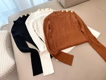 

2020FW autumn new women wool knitted bottoming sweater jumpers 3 color gdnz 8.09