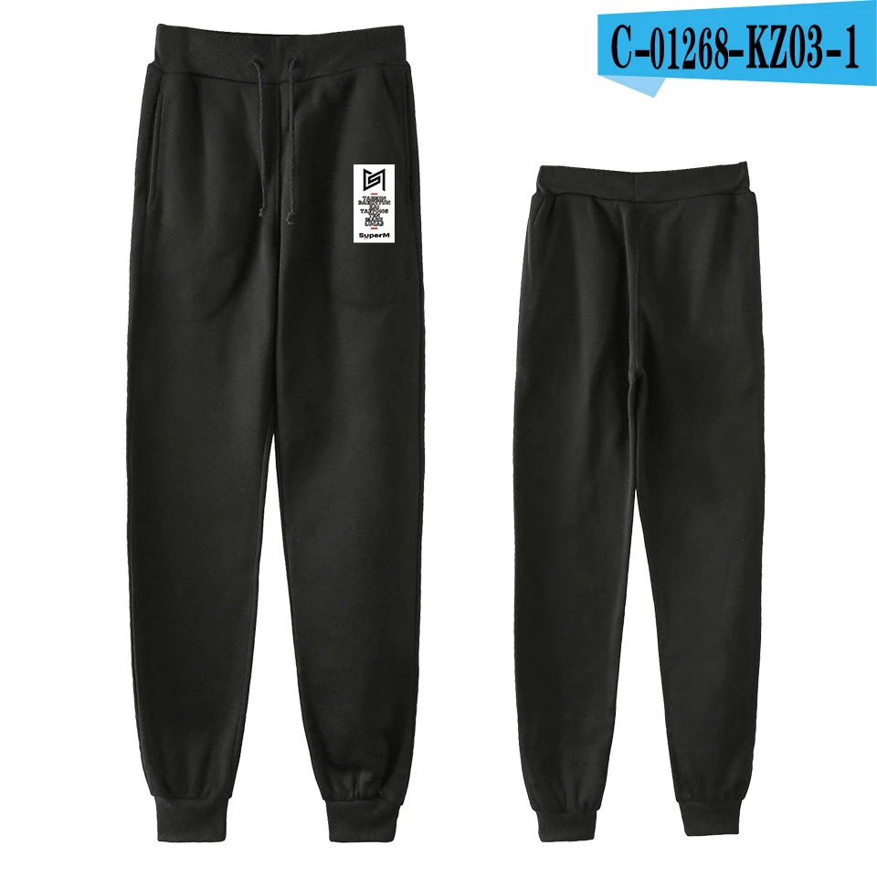 SuperM Korean Stylish Kpop Harajuku Printed Fashion Cool Jogger pant Fashion comfortable casual high quality sport trousers - Цвет: KZ03