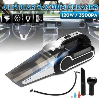

4 in 1 Auto Car Vaccum Cleaner LED Lighting Tire Inflator Pump Pressure Cyclone Dust Collector Vaccum Cleaners for Car Home