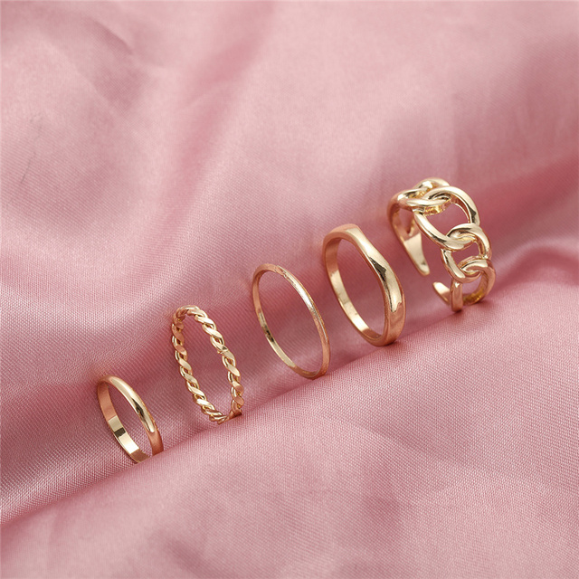 Personalized Finger Heart Ring Set for Women Gold Color 3PCS 2021 New Trendy Gift for Women Fashionable