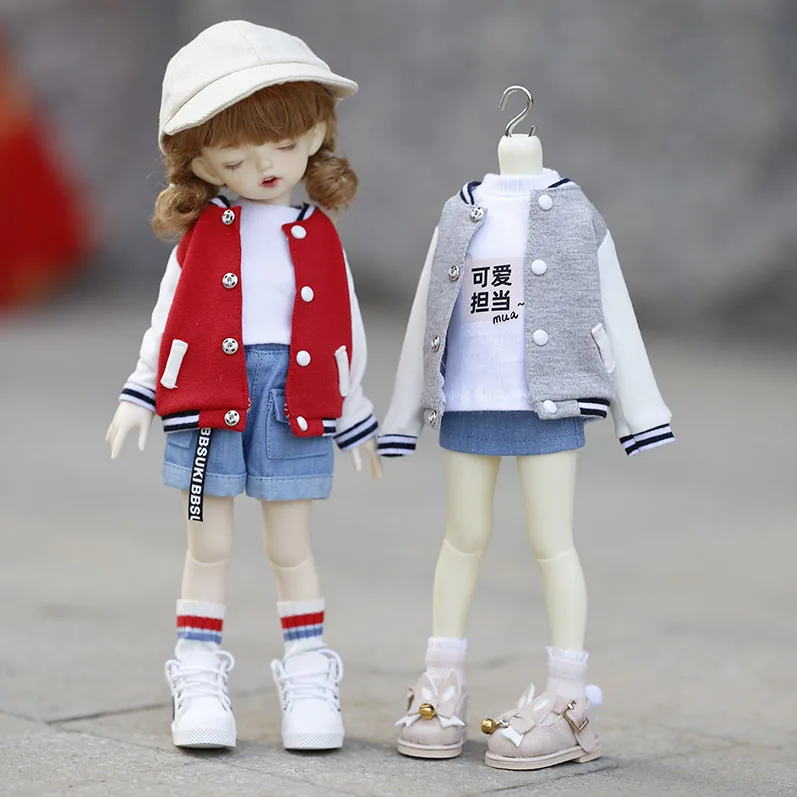 Одежда для куклы 1/6 Bjd школьная форма бейсбольная куртка футболка с короткими