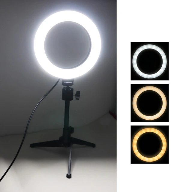 16cm Selfie Ring Light avec support de trépied, led Ring Light pour Live  Stream / maquillage