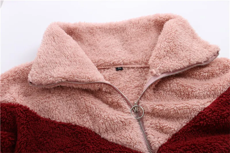 ZIPPER FAUX FUR HOODIES WOMEN10