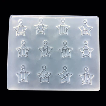 

12 Constellations Epoxy Mould Silicone Jewelry Pendant Making Mold DIY Art Craft Handmade Resin Epoxy Mold Tool Non Punching