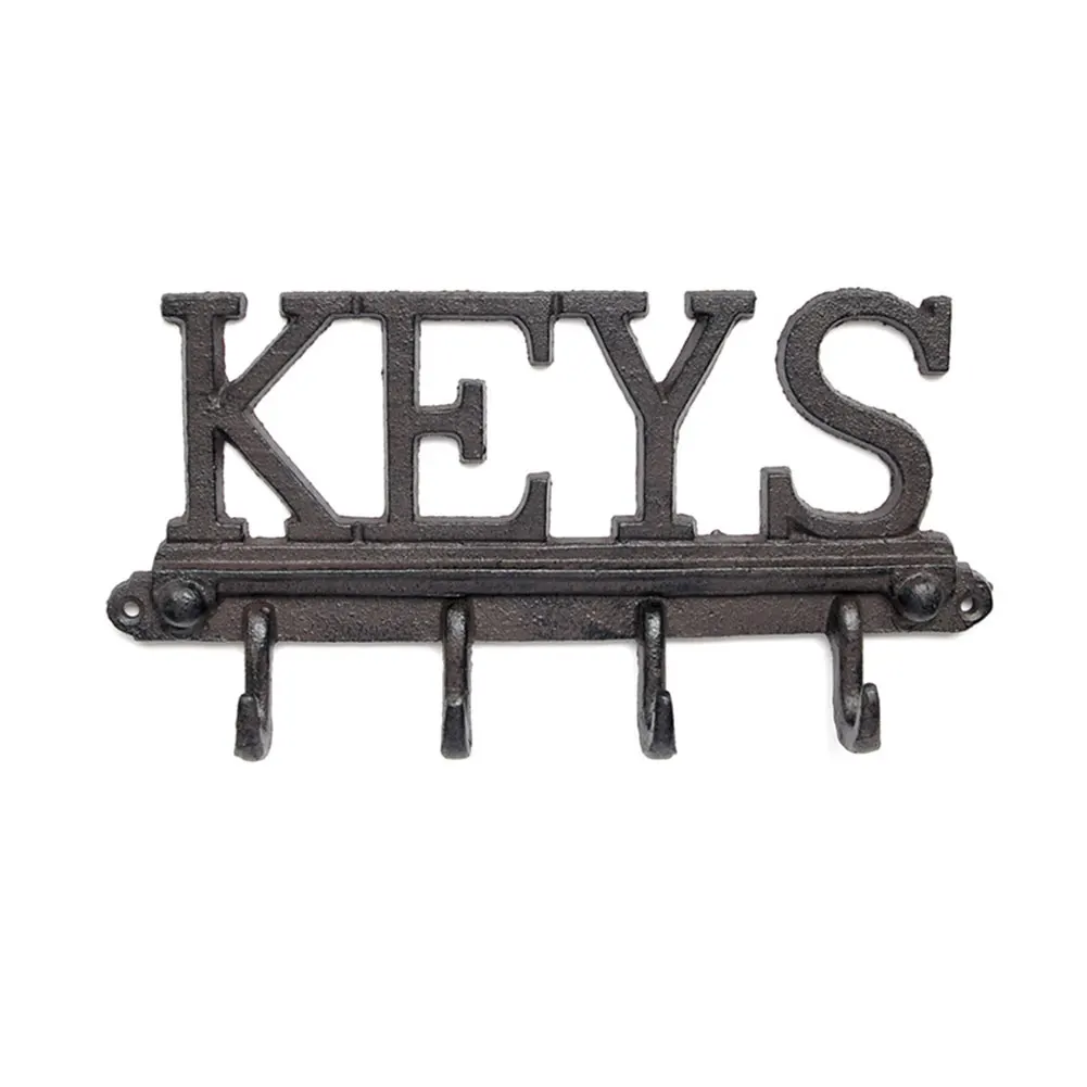 Hanger Bag Key Hook Wall Mounted Cast Iron Home Rack Decorative Holder Organizer Rustic Western Hat - Цвет: KEYS